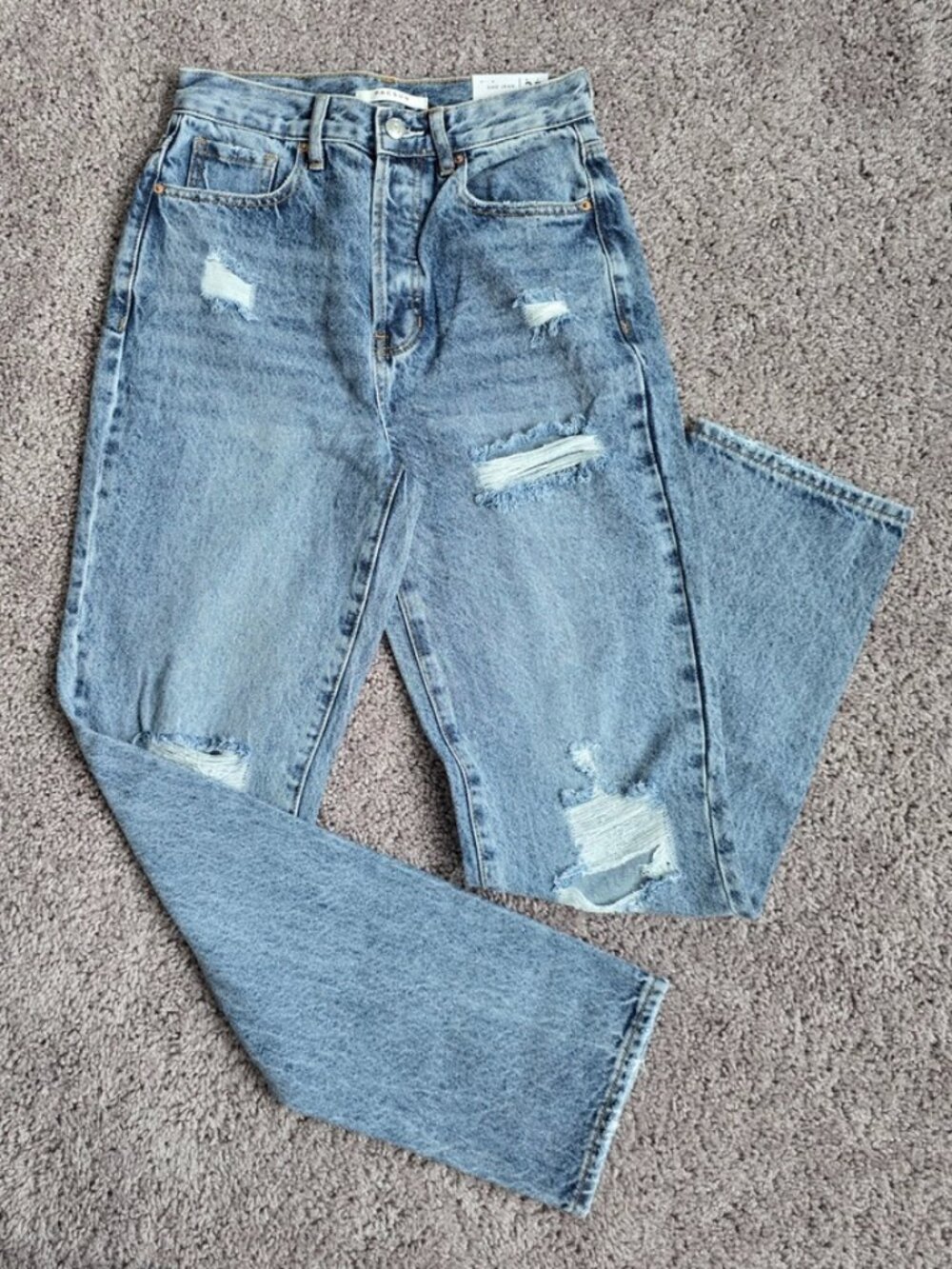 PacSun Distressed High Rise Dad Jeans Womens 25 Light Wash Ripped Denim Y2K
